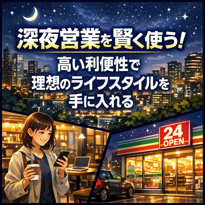 深夜営業を賢く使う！高い利便性で理想のライフスタイルを手に入れる
