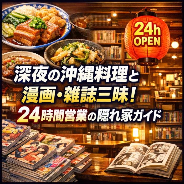 深夜の沖縄料理と漫画・雑誌三昧！24時間営業の隠れ家ガイド